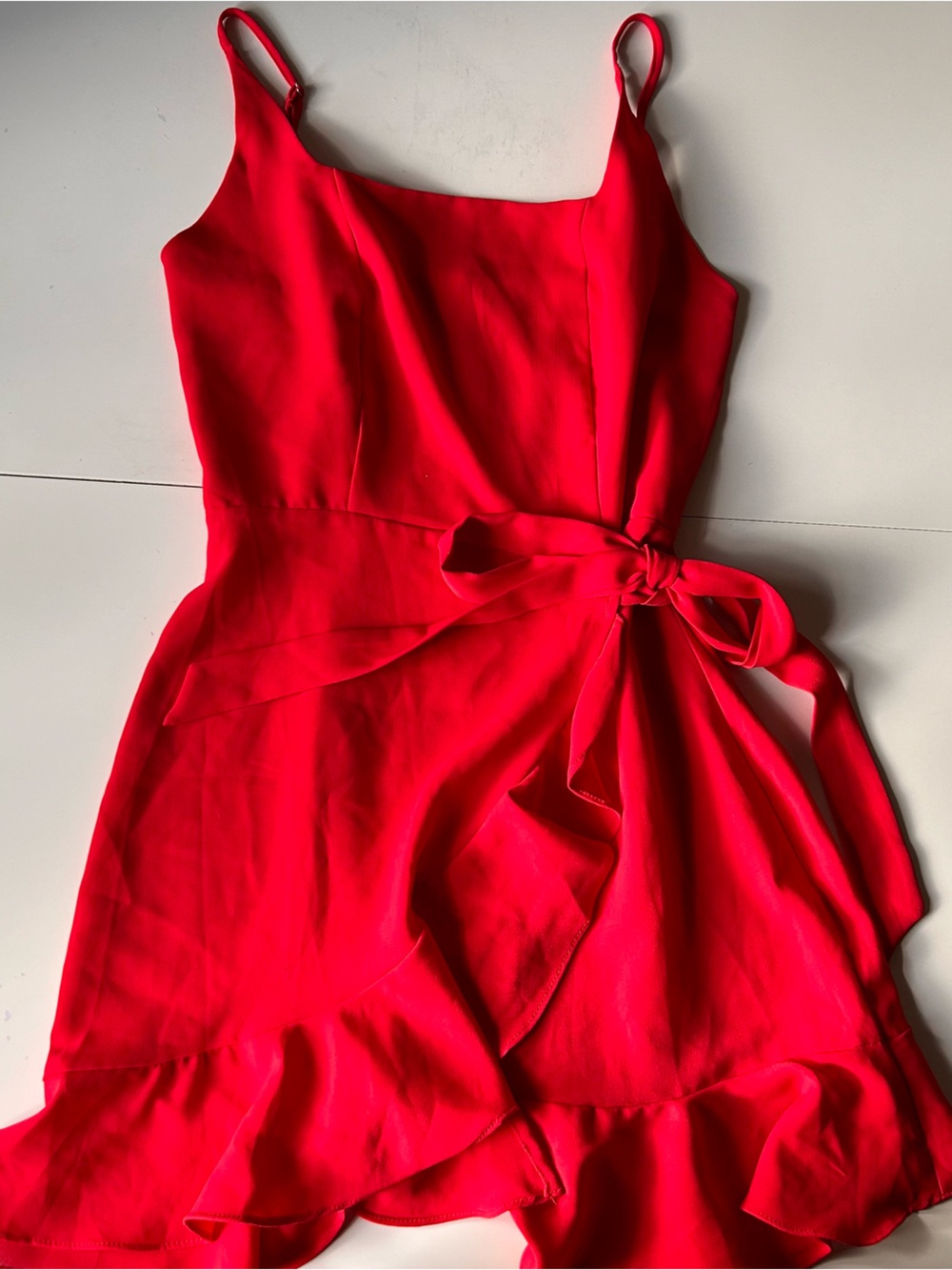 Red Tie-Front Women's Top